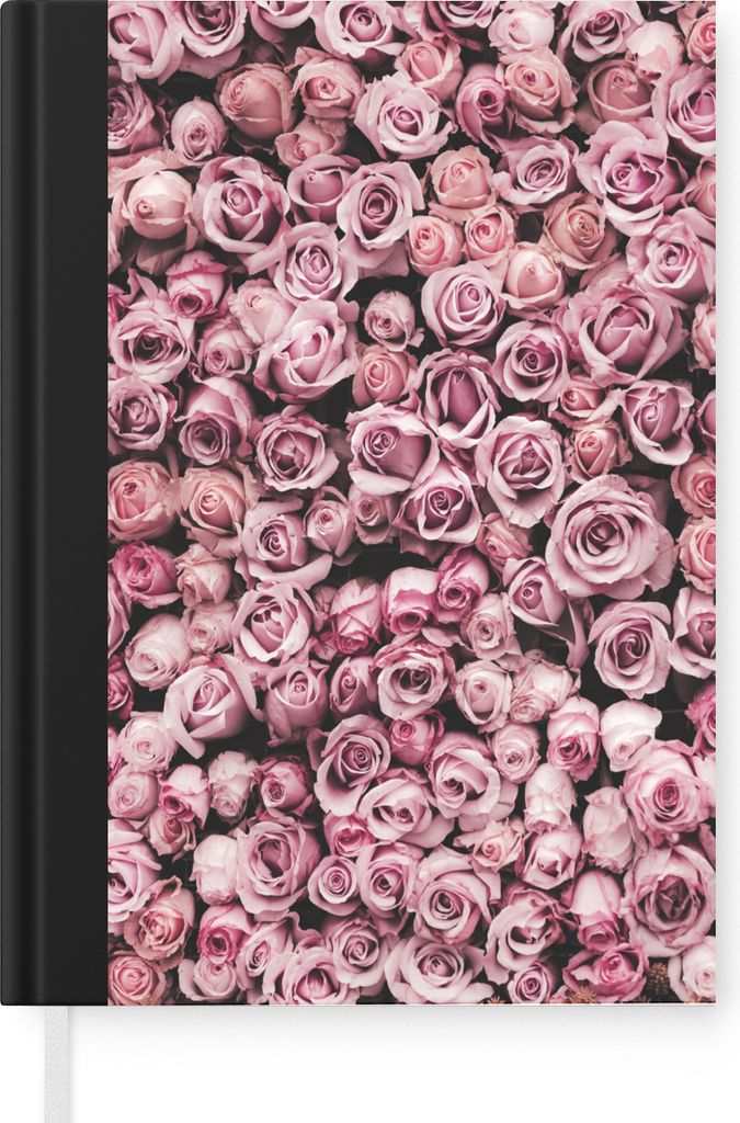 MuchoWow Notizbuch Tagebuch Haushaltsbuch Notebook A5 Blumen - Rosen - Natur - Rosa - Botanisch - Notizblock - Notizheft - Notebook - Schreibbloc...