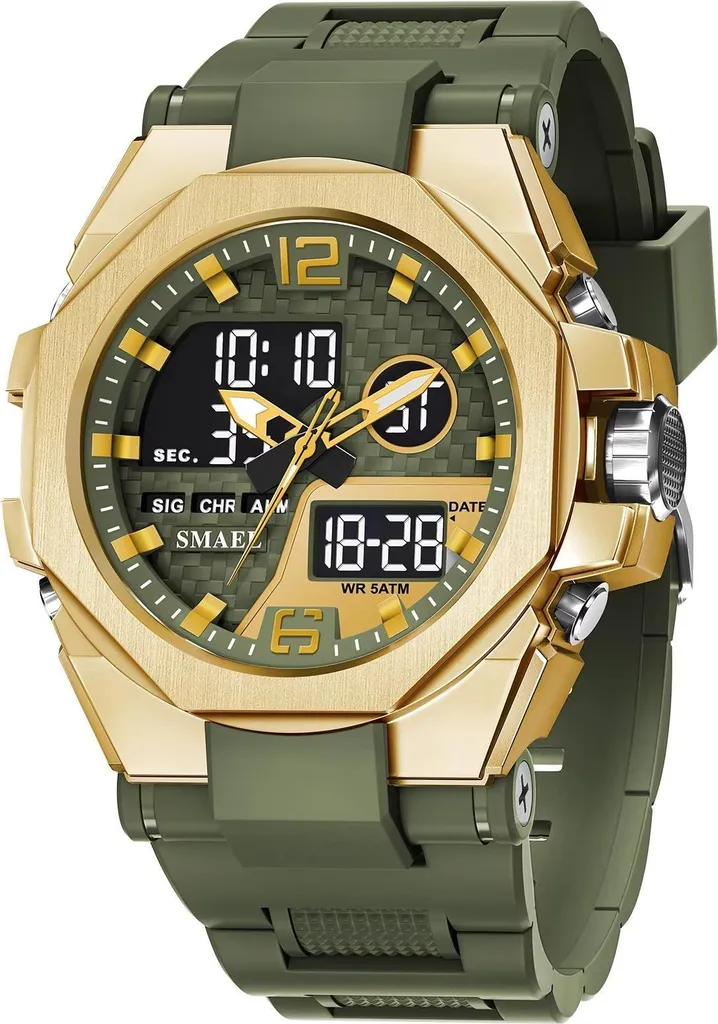 Montre Homme SMAEL ER-38664 pour Sport et Bureau - Style Marron Or