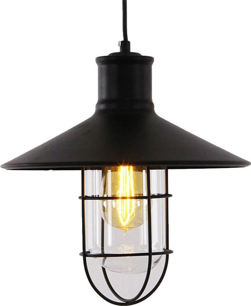 Vintage závěsná lampa e27 60w - 28x27cm Obrázek produktu 