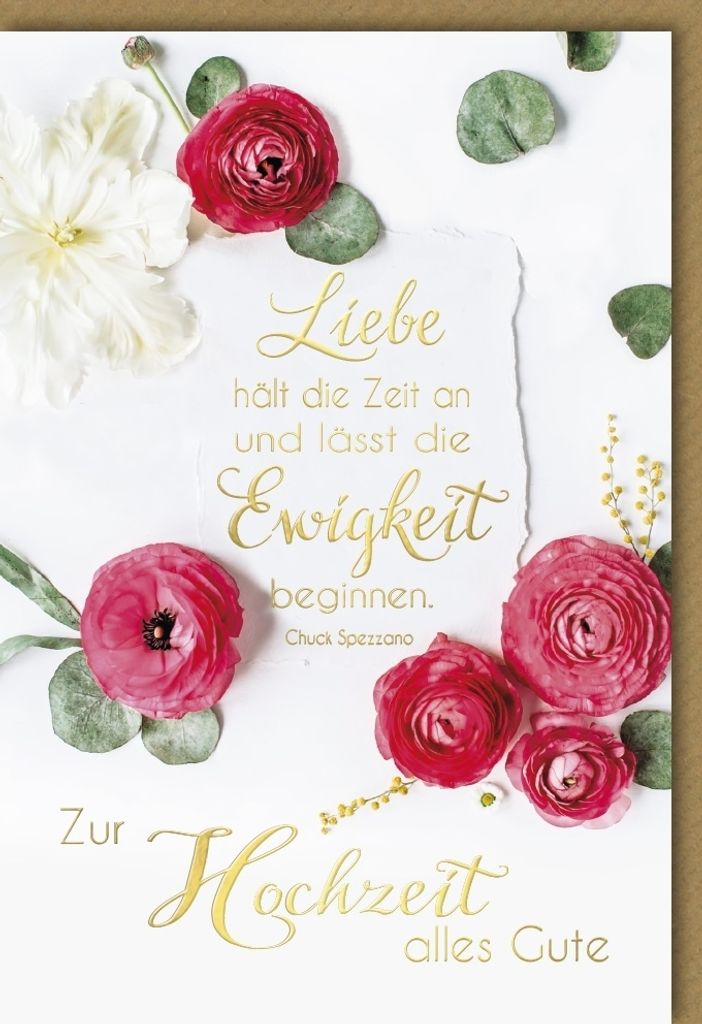 Hochzeit - Glückwunschkarte im Format 11,5 x 17 cm mit Umschlag