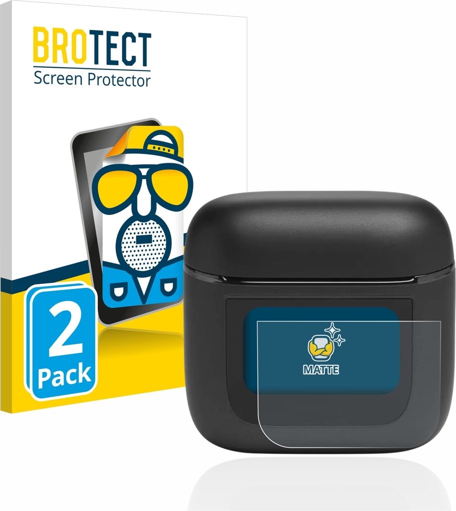2x BROTECT Schutzfolie für JBL Tour Pro 2 Displayschutz Displayschutzfolie Folie Matt Entspiegelungsfolie