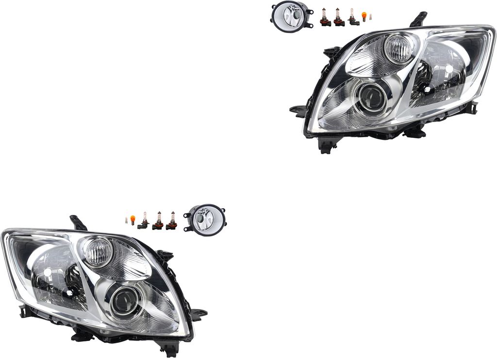 Scheinwerfer Satz passend für Toyota Auris 07-10 H11 HB3 +Nebel+Leuchtm. 8113002470 8113002460 8113002480 8113012A30 8113012C70 8117002 Johns
