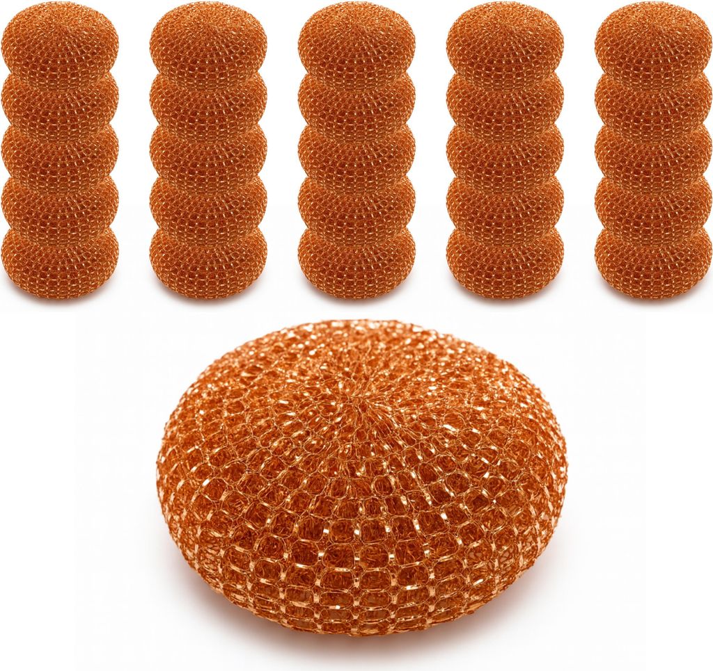 25x Kupfer Topfreiniger - Effiziente Reinigung für Töpfe, Pfannen und mehr - Robust & Kratzfrei - Küchenhelfer Set in Kupferfarbe