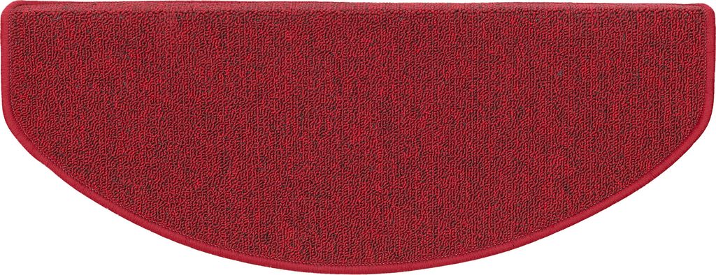 Trend Schlinge Stufenmatte Einfarbig (halbrund), Größe / Ausführung / Menge:24x65 cm (halbrund) 1 Stck., Farbe:Rot