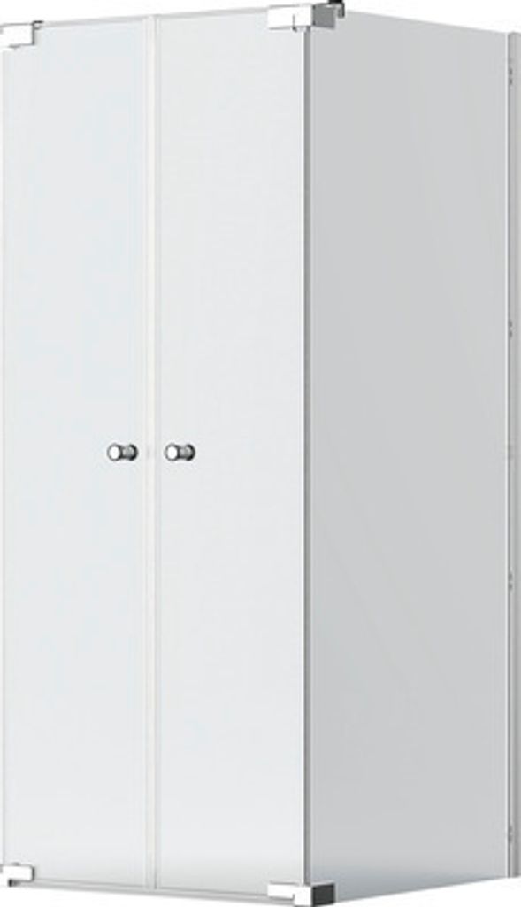 Jungborn Duschtür mit Seitenwand SETTE Pendeltür links Seitenwand rechts 90 x 100 cm Profilfarbe chrom Klarglas mit schmutzabweisende Glasbeschic...