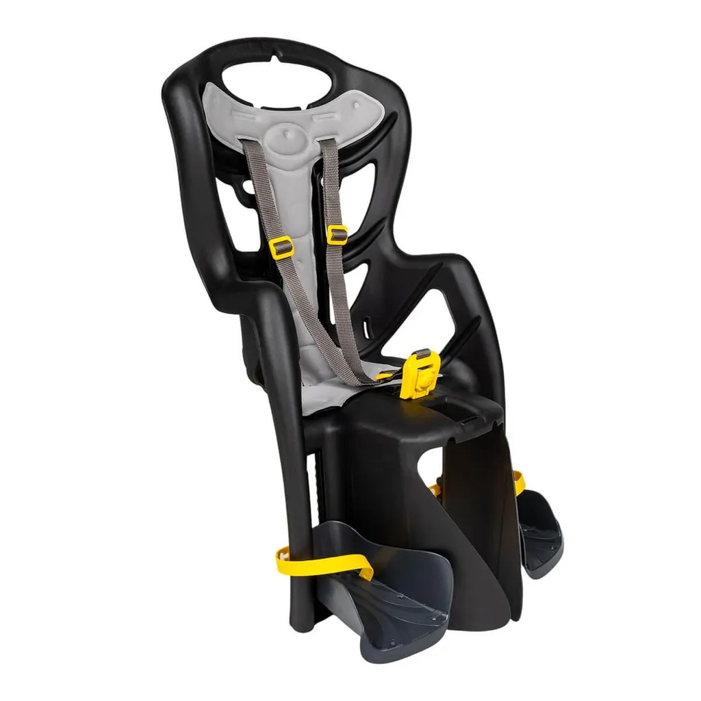 Siège Vélo Enfant Ergonomique Noir Bellelli Pepe Fixation sur Cadre