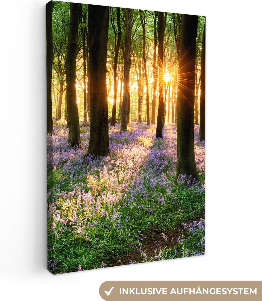 MuchoWow® - Leinwandbilder - Wald - Blumen - Lavendel - Produktbild 