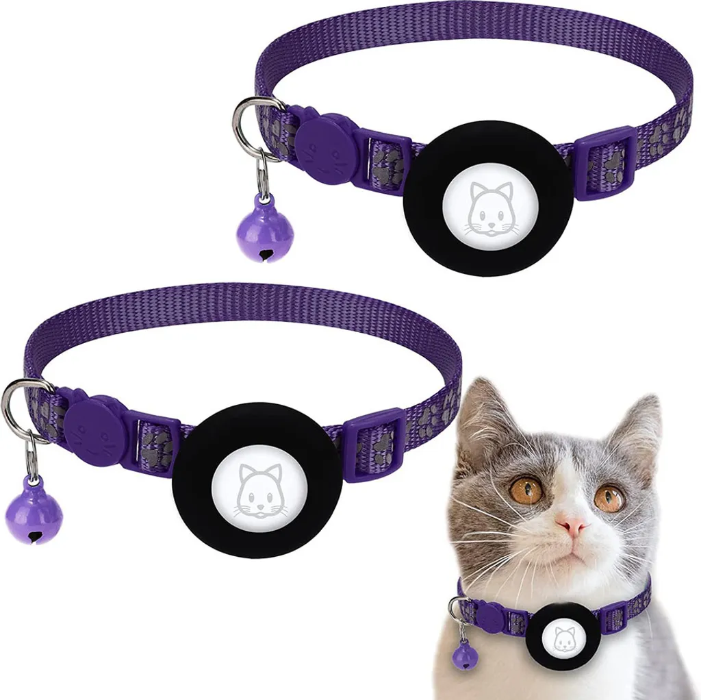 2 Pezzi Collare Gatto con Campana Riflessa e Chiusura di Sicurezza - 1