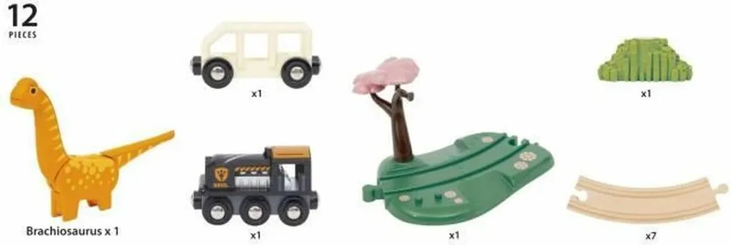 Circuit Train Brio Dinosaure 36086 avec Rails en Bois et Accessoires