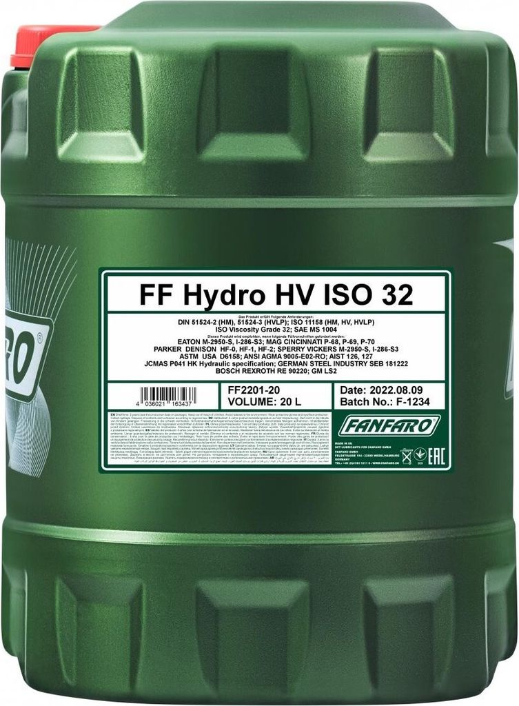FANFARO FF2201-20 HYDRO HV Hydrauliköl Öl 20L