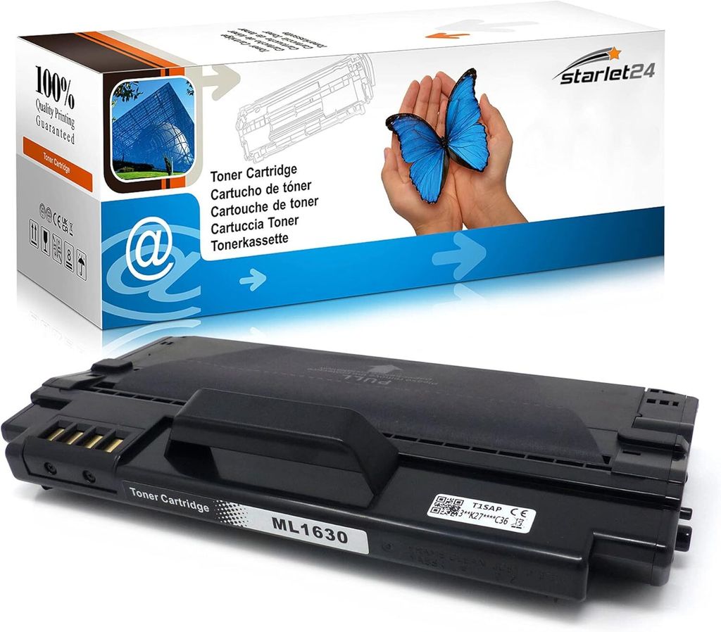 A toner cartridge and its packaging are shown against a white background.