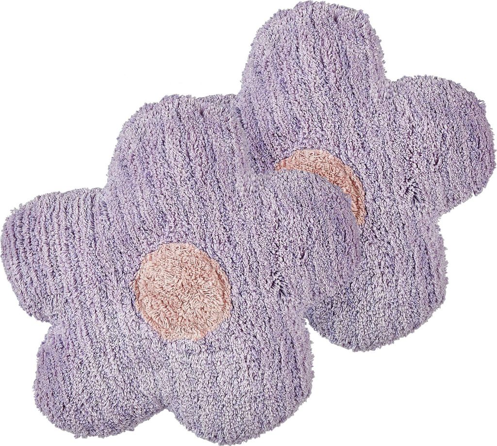 BELIANI Dekokissen 2er Set aus Baumwolle Violett Blumenform 30 x 30 cm für Kinderzimmer Wohnaccessoires Dekoration für Kinder