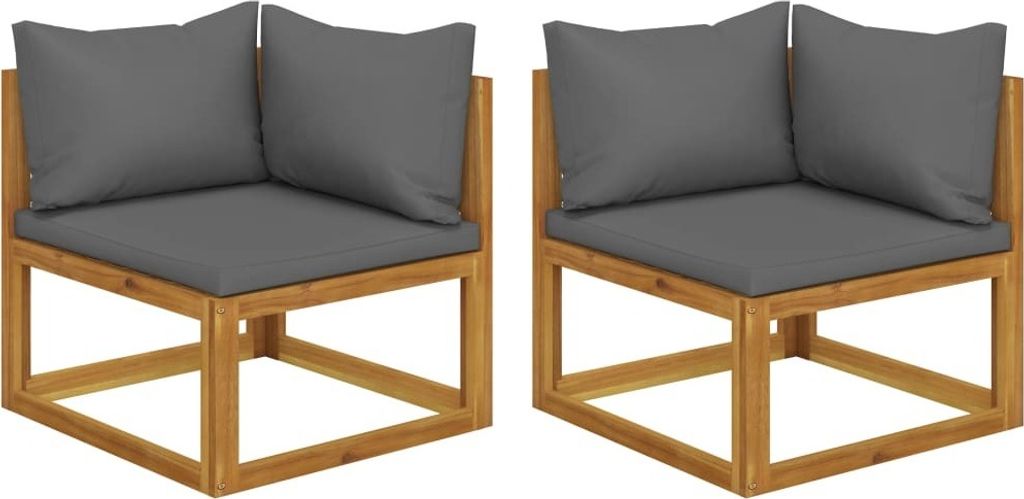 The Living Store Modular-Ecksofas 2 Stk. mit Auflagen Dunkelgrau