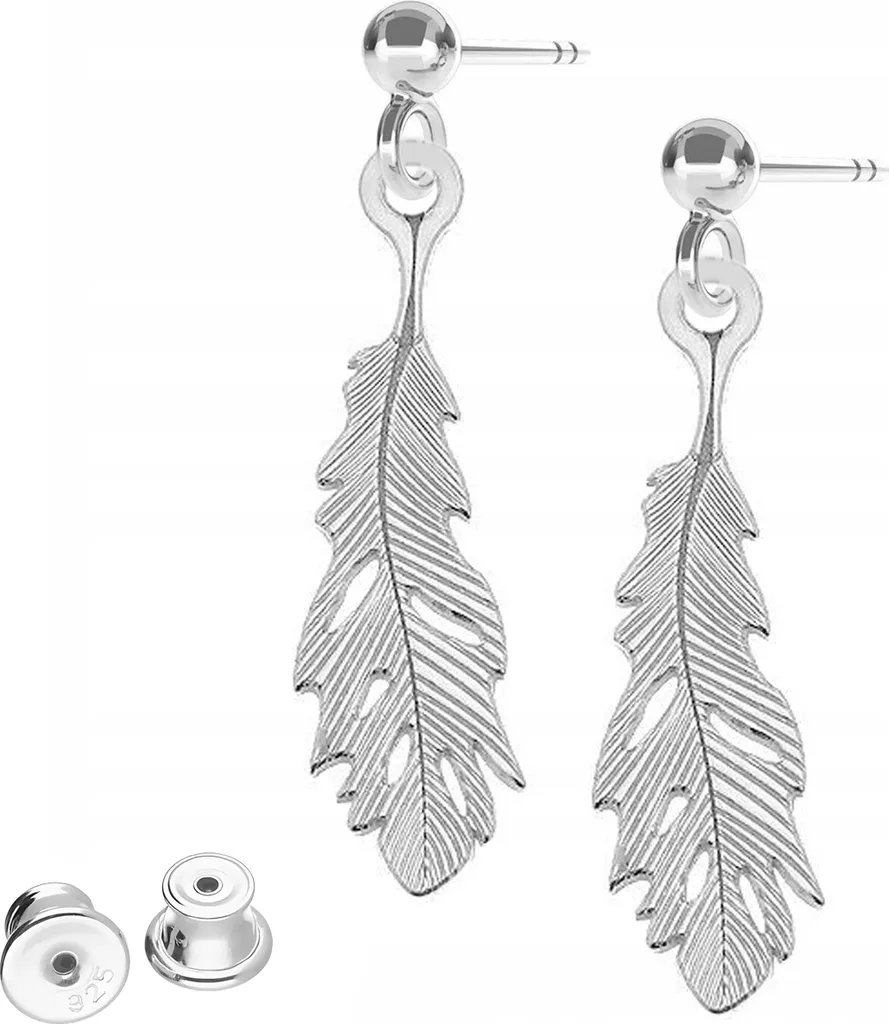 Orecchini Piume Argento Sterling 925 | Qualità Certificata e Scatola