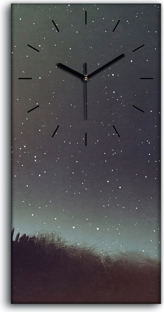 Wanduhr Leinwand Bild Uhr Geräuschlos 30x60 ein Roboter mit einem Kinderwagen - schwarze Hände