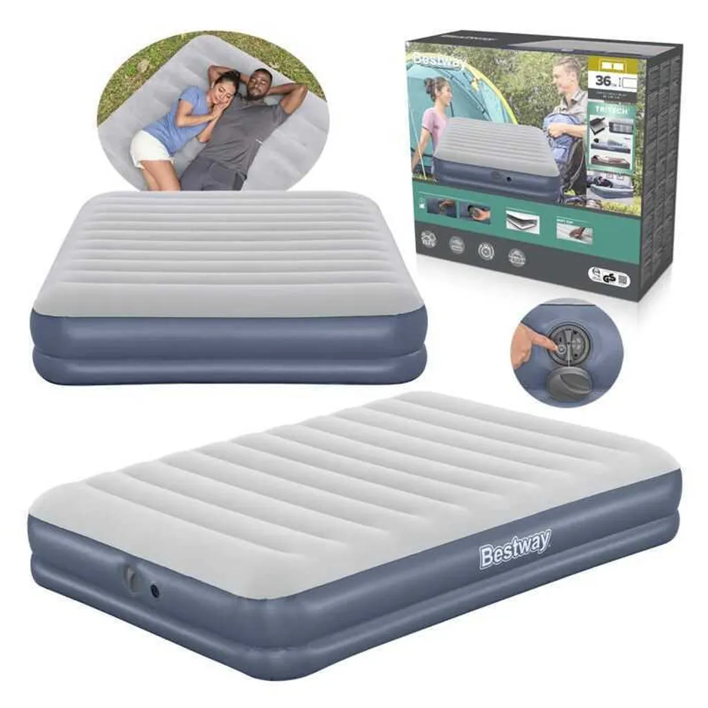 Matelas gonflable TriTech résistant avec pompe sans fil intégrée 203cm - 18