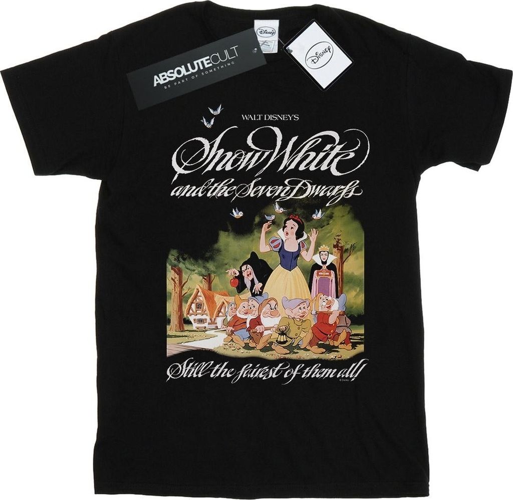 Disney - "And The Seven Dwarfs" T-Shirt für Damen BI17090 (S) (Schwarz)