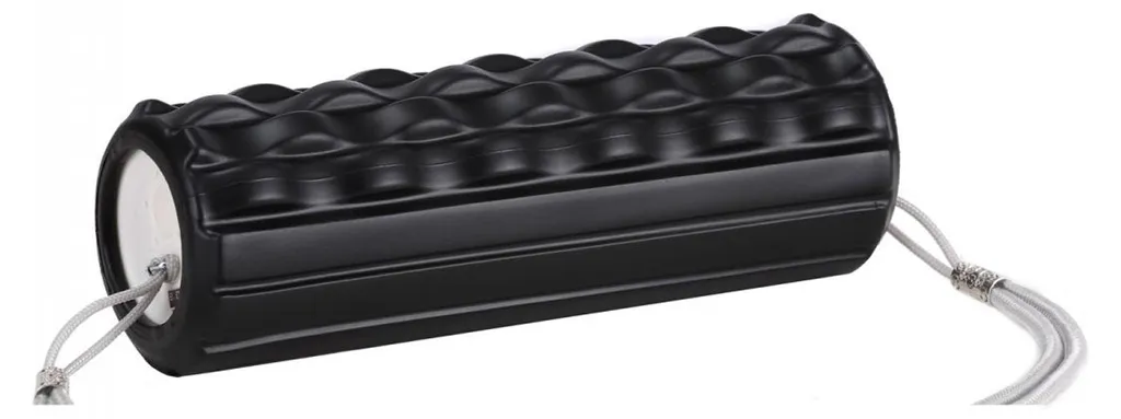Rouleau vibrant en mousse contre les courbatures et tensions du dos noir