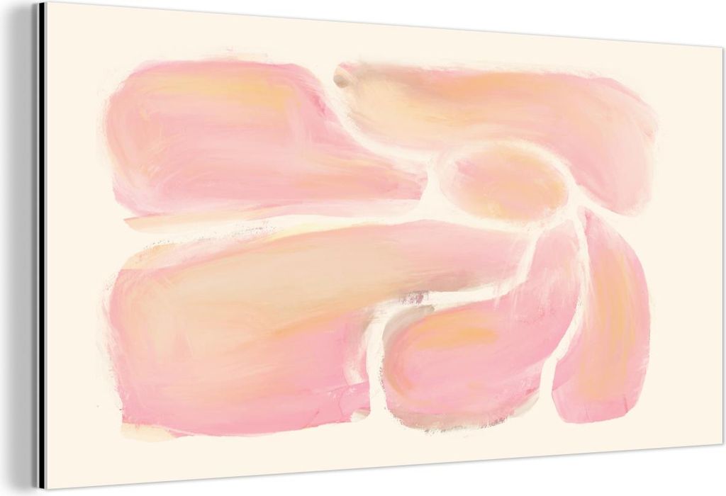 MuchoWow Wanddekoration Metall Metallbild Wandkunst 120x60 cm Blumen - Rosa - Natur - Boho MuchoWow Aluminium Gemälde - Metalbilder