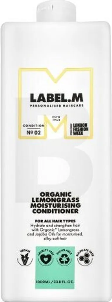 Balsamo Idratante Label.M Lemongrass 1000ml | Bio e Vegan per Capelli