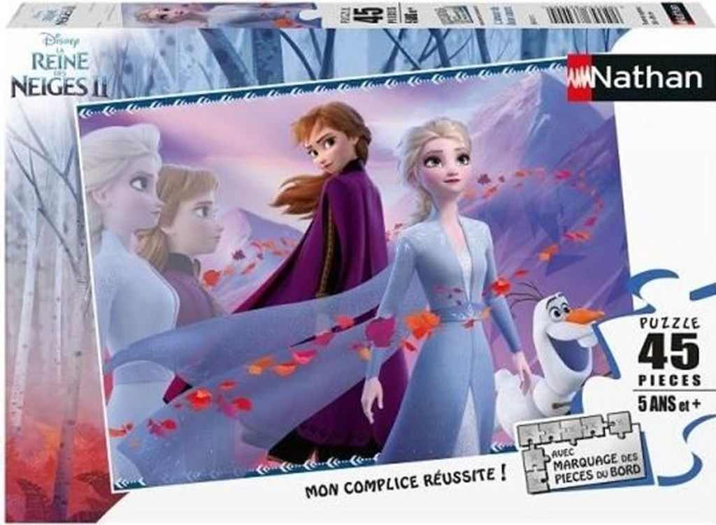 Puzzle, La Reine des Neiges 2 Nathan, 45 Teile, Liebe zwischen Schwestern, Mit Poster, Ab 5 Jahren