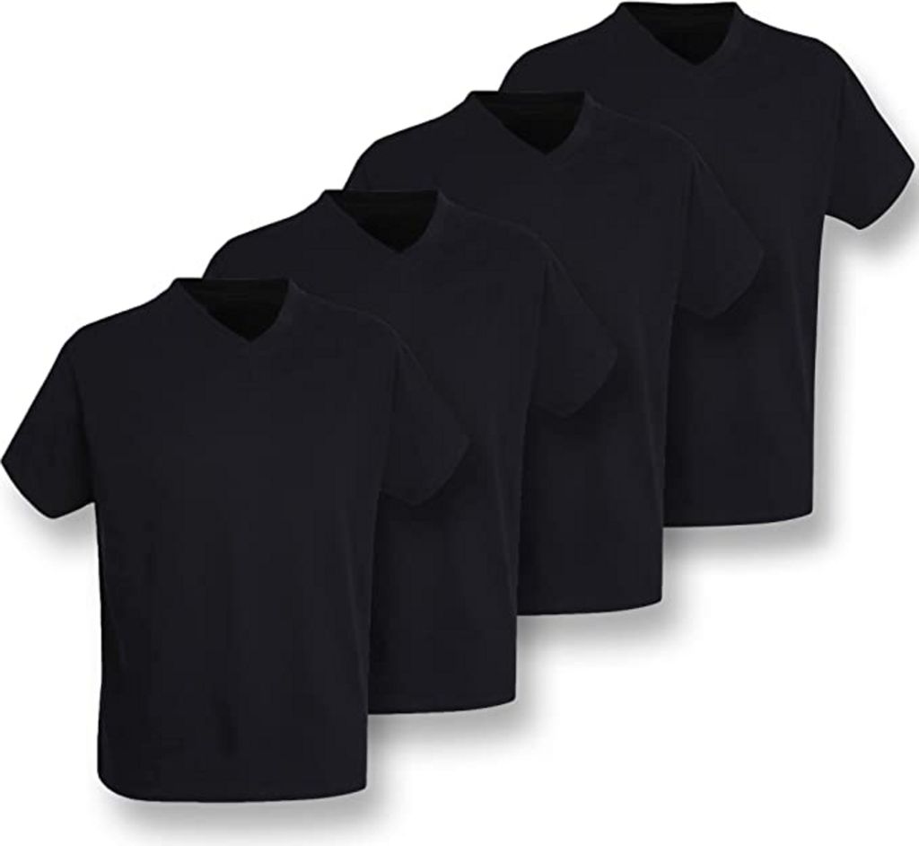 GÖTZBURG Shirt, 1/2, V-Ausschn. 2er Pac - black (799) - 3XL