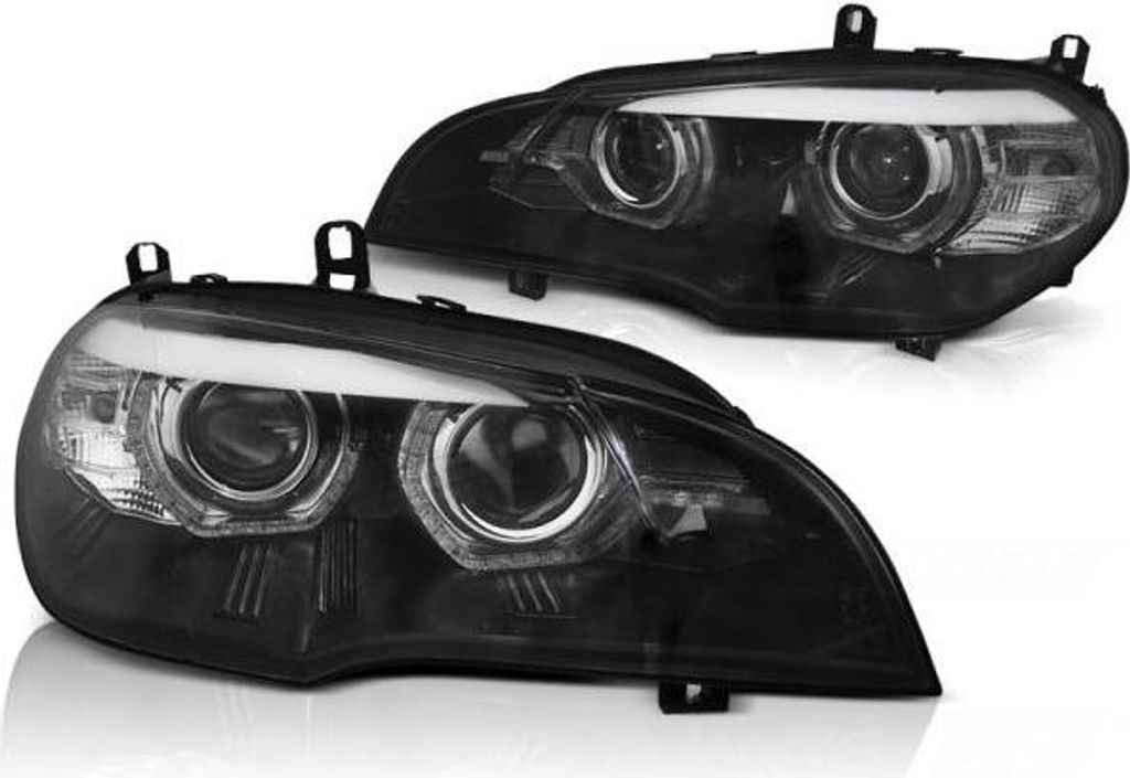 Xenon Scheinwerfer DRL LED Tagfahrlicht passend für BMW X5 E70 Bj. 07-10 Schwarz AFS