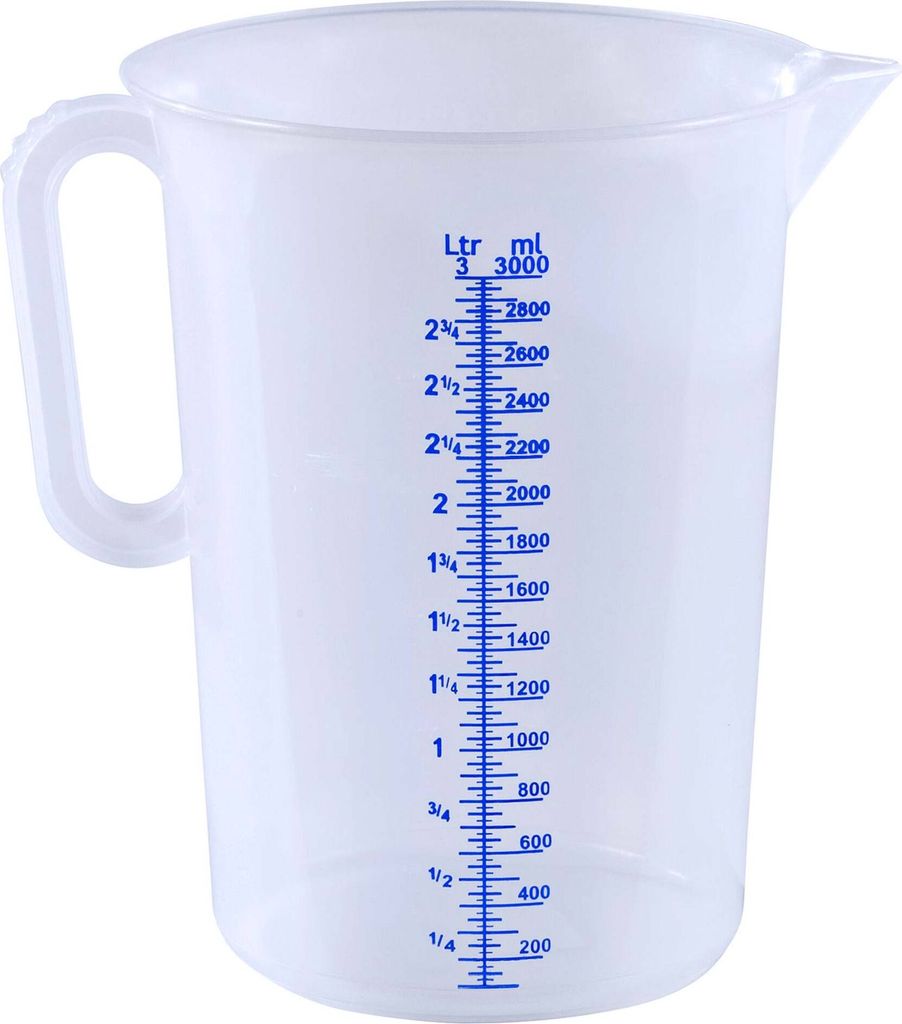 Messbecher Meßkanne Meßbecher 3000 ml Geschlossener Griff PP geprägte Skala -20°C bis +100°C