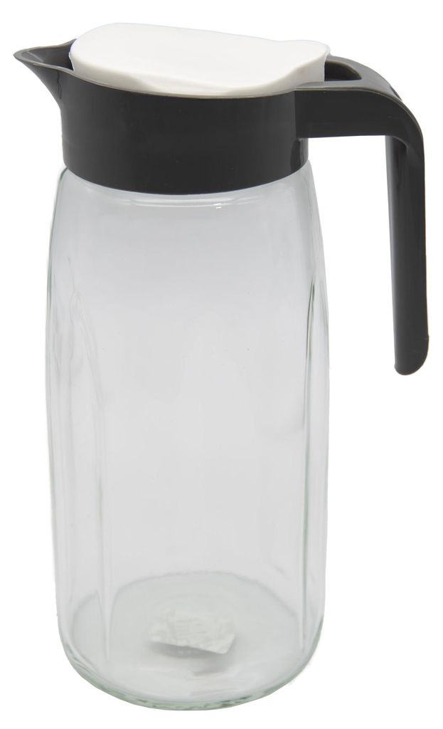 Glaskaraffe Glas Karaffe Krug 1,45L Wasserkaraffe Deckel Produktbild 