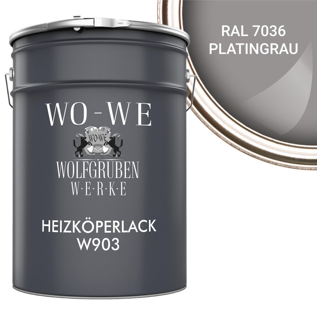 Heizkörperlack Heizungsfarbe Heizkörperfarbe W903 Platingrau RAL 7036 - 2,5L