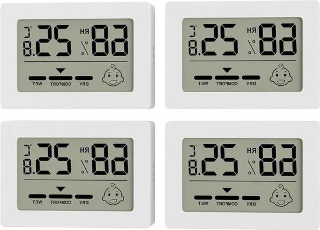 Mini thermomètre intérieur avec indicateur d'humidité et de confort