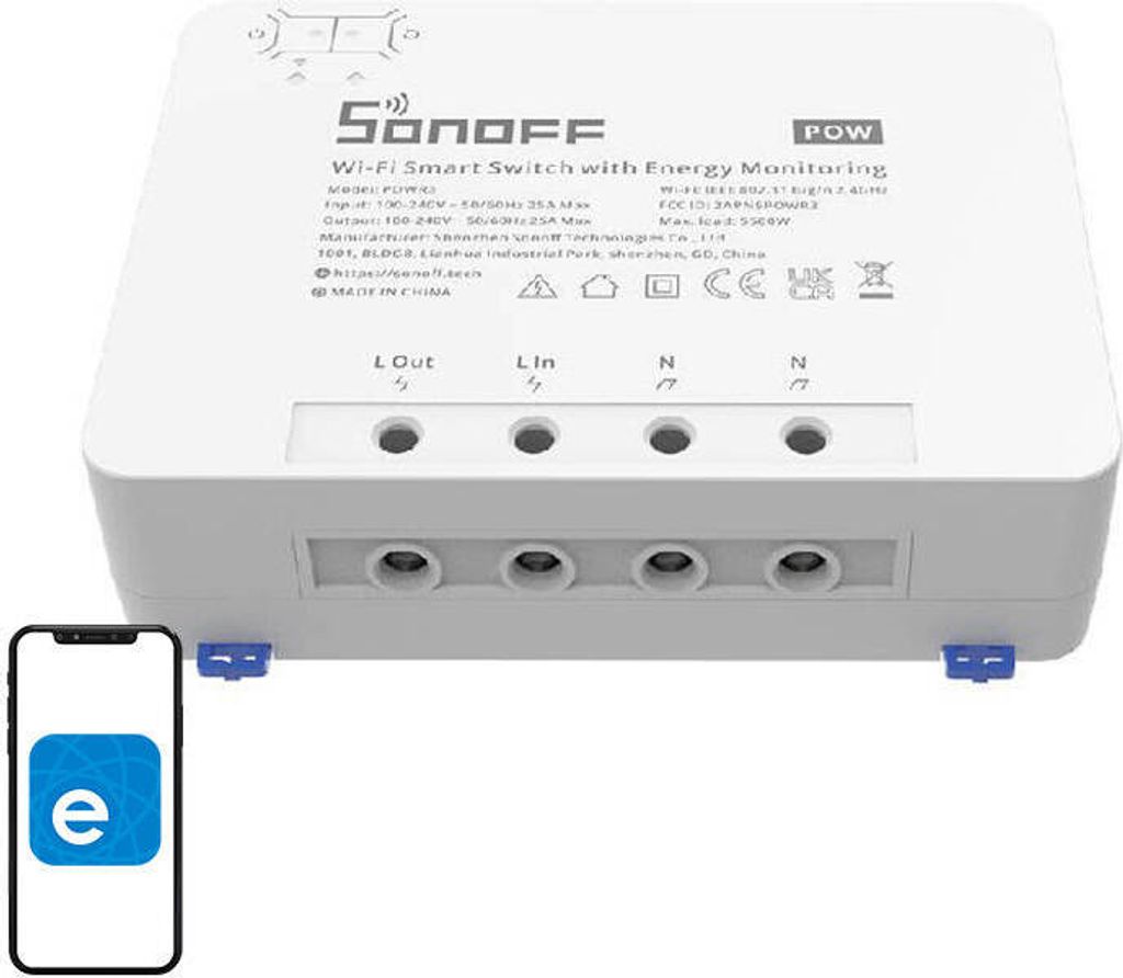 Sonoff POWR3, Intelligenter Schalter, Weiß, 100 - 240 V, 50 Produktbild 