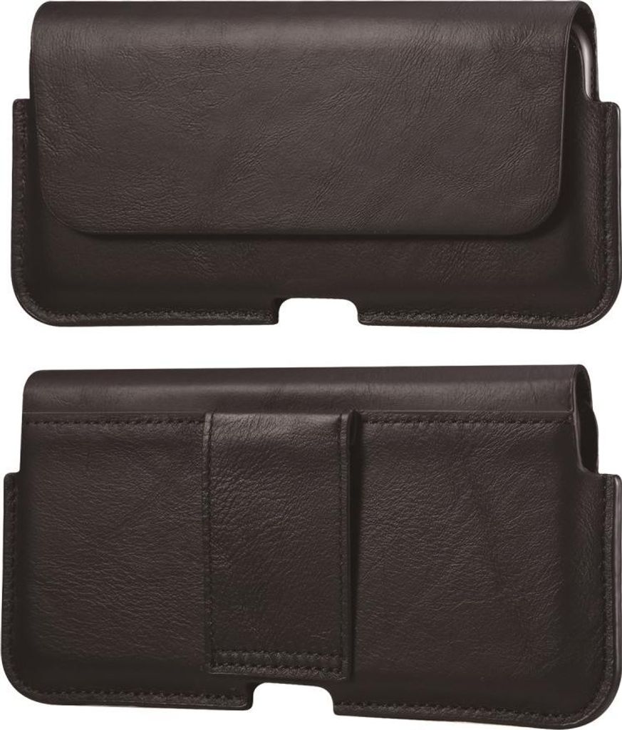Coverup Universelle Smartphone Hülle aus Leder mit Gürtelclip - 6,7 Zoll - Schwarz