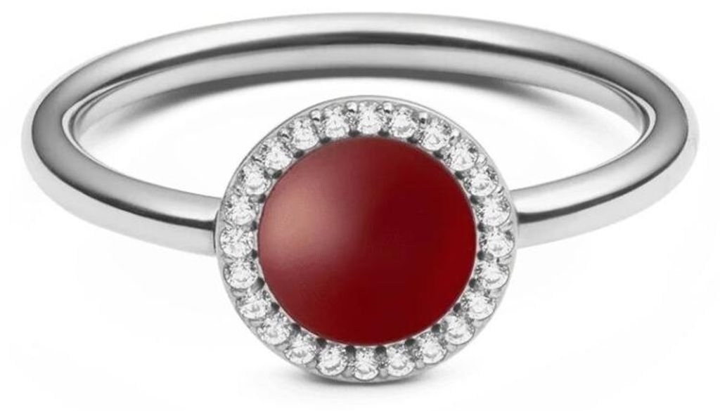 Eleganter Ring mit rotem Achat und Kristallen Audrey DW0040123 - Schaltung: 48 mm