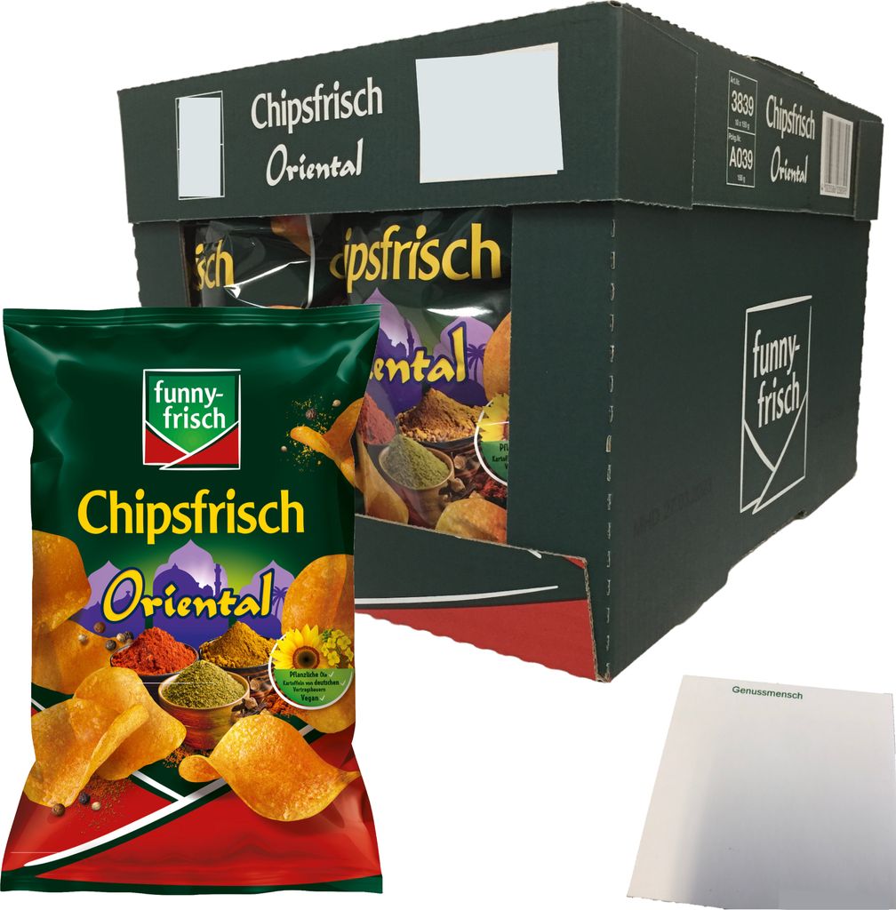 Funny-Frisch Chipsfrisch Oriental (20x150g Tüten) + usy Block