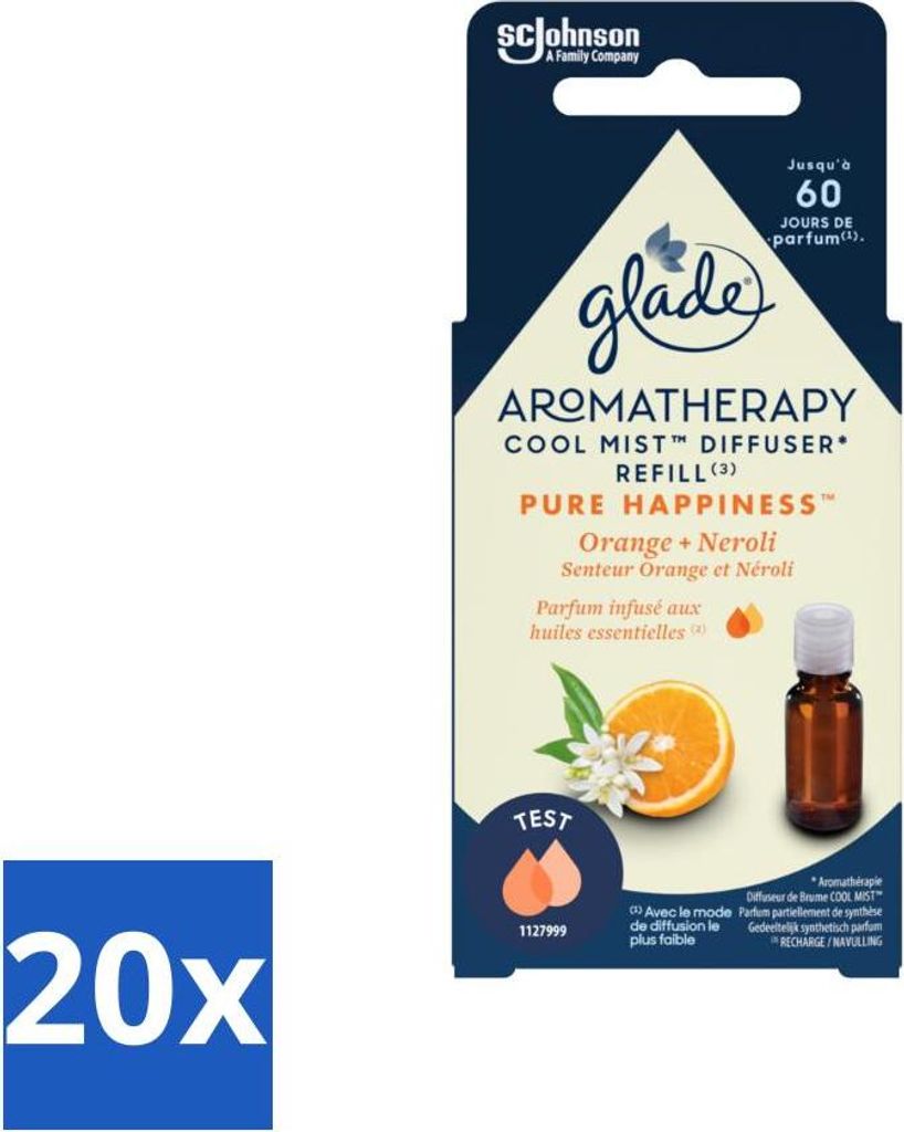 Glade - Pure Happiness Mist Nachfüllpackung - Aromatherapie - 17,4 ml - Vorteilspack - 20 Stücke