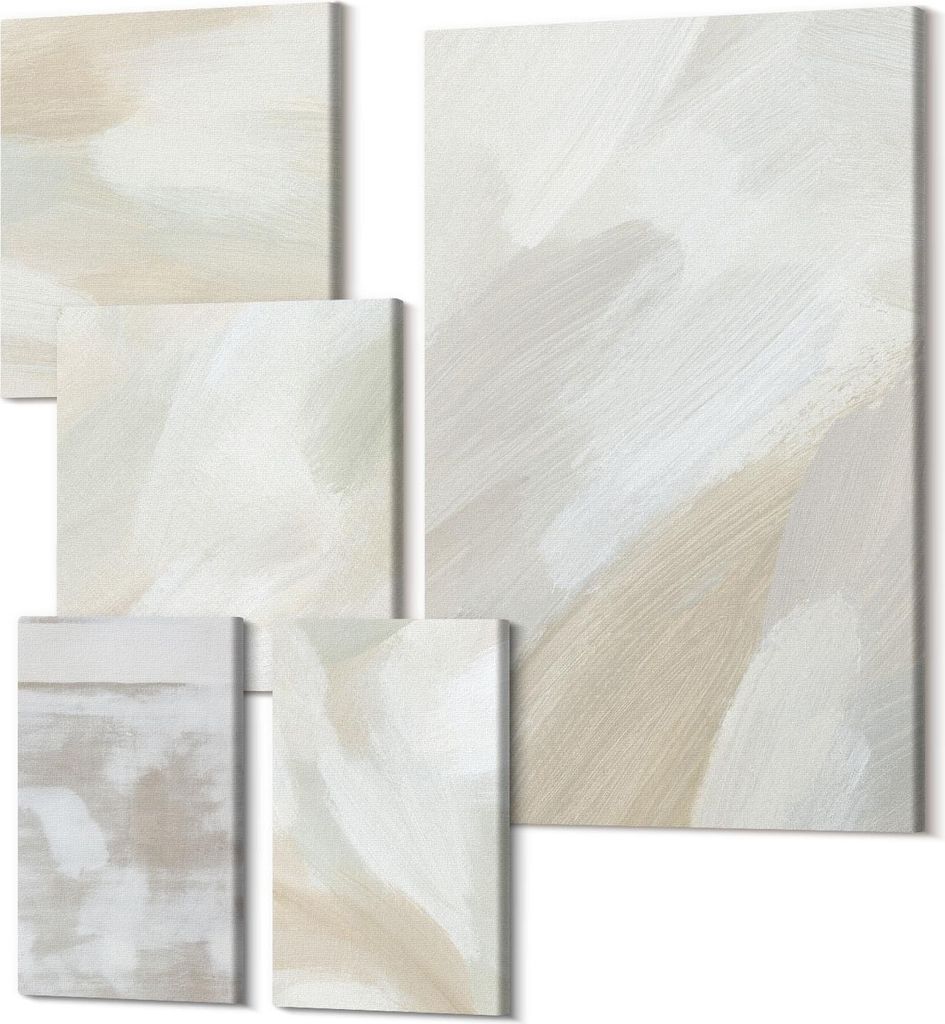 Wandbilder Leinwand 5-teilig – – Polycanvas Kunstdruck – Moderne Bilder für Wohnzimmer & Schlafzimmer – Aufhängefertig – 2x 30x30 cm +...