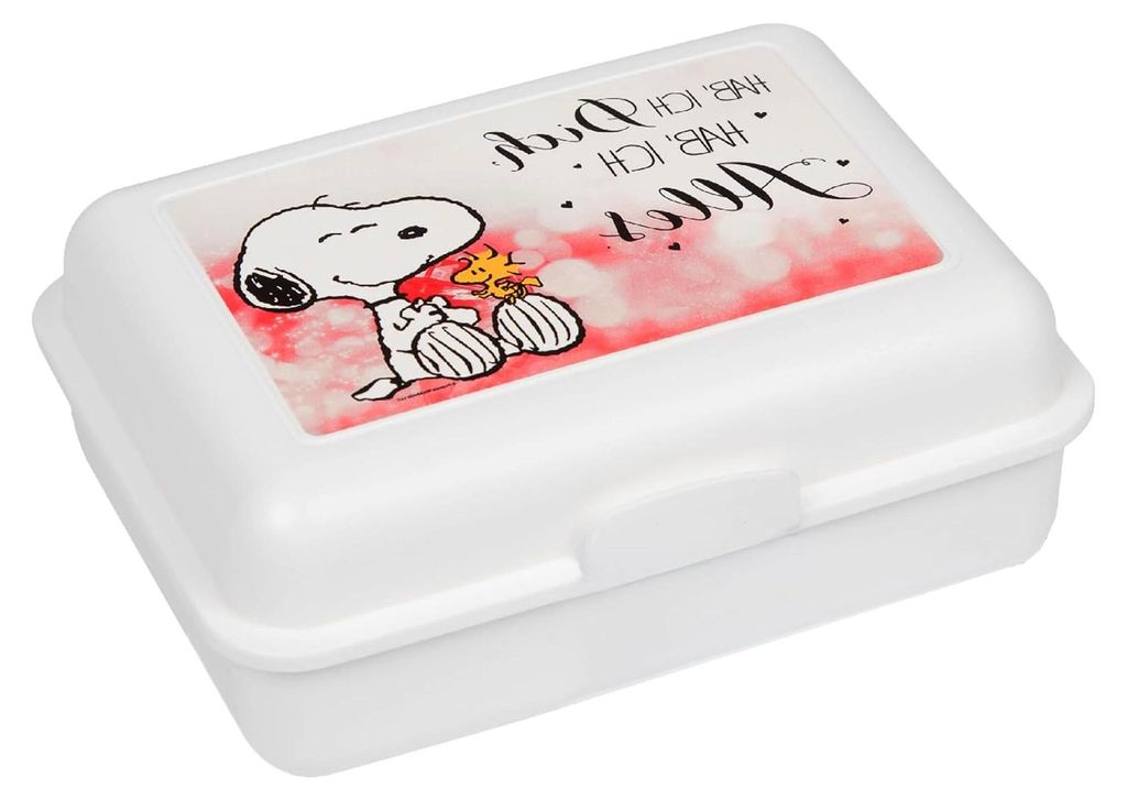 Peanuts Brotdose mit Trennwand 17,5x12,8x6,9 cm, Weiß, Snoopy Lunchbox