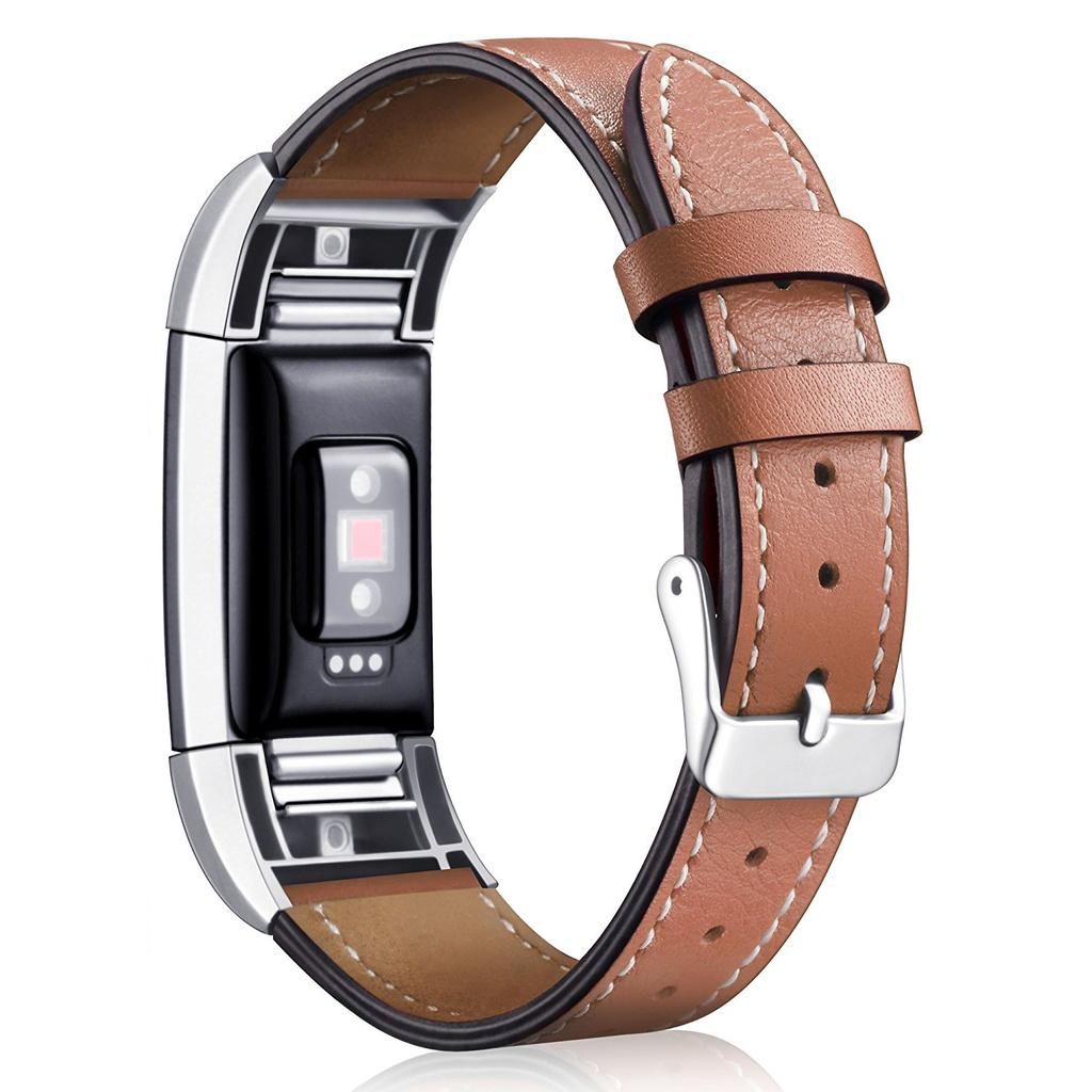 Echtes Leder Uhrband Uhrenarmband Buckle Uhrenband Armband für Fitbit Charge 2 