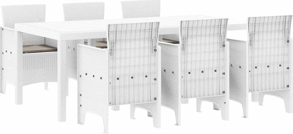 Garten Essgruppe 7 pcs Weiß Polypropylen