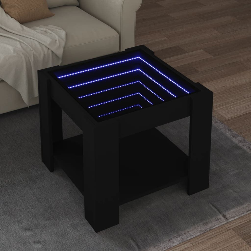 Maison Exclusive - LED-Couchtisch Schwarz 53x53x45 cm Holzwerkstoff