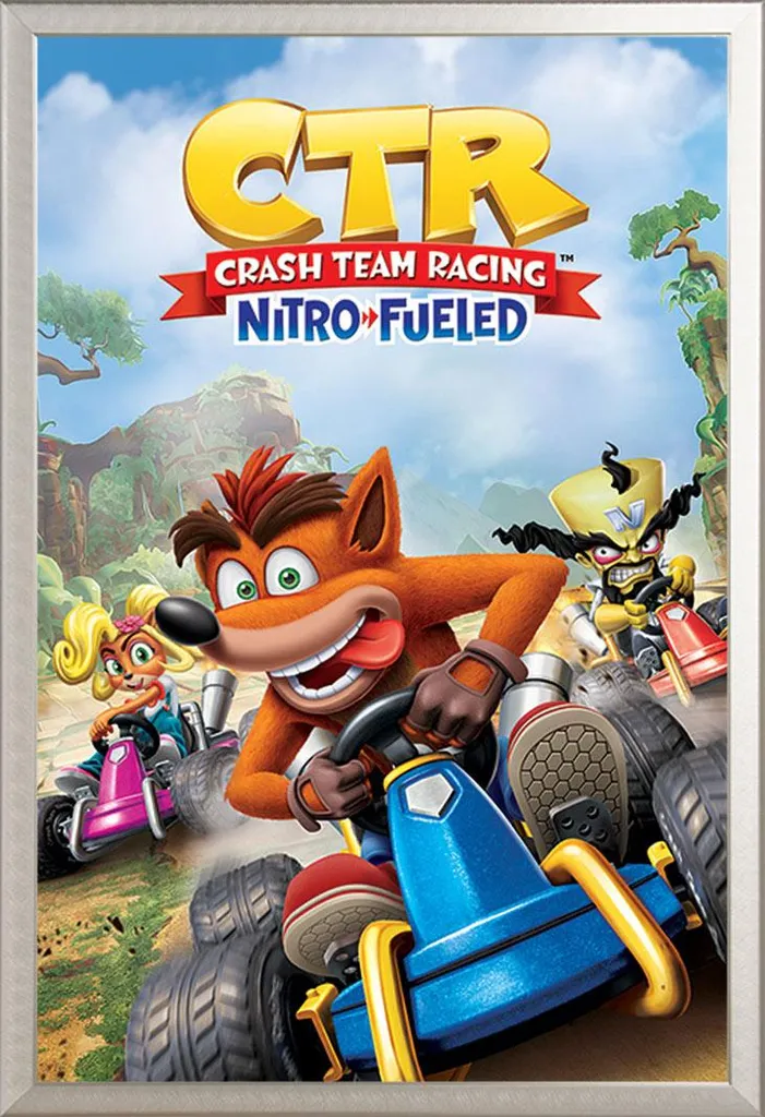 Crash Team Racing Poster Shinsuke Maxi Argento: Gaming Decor