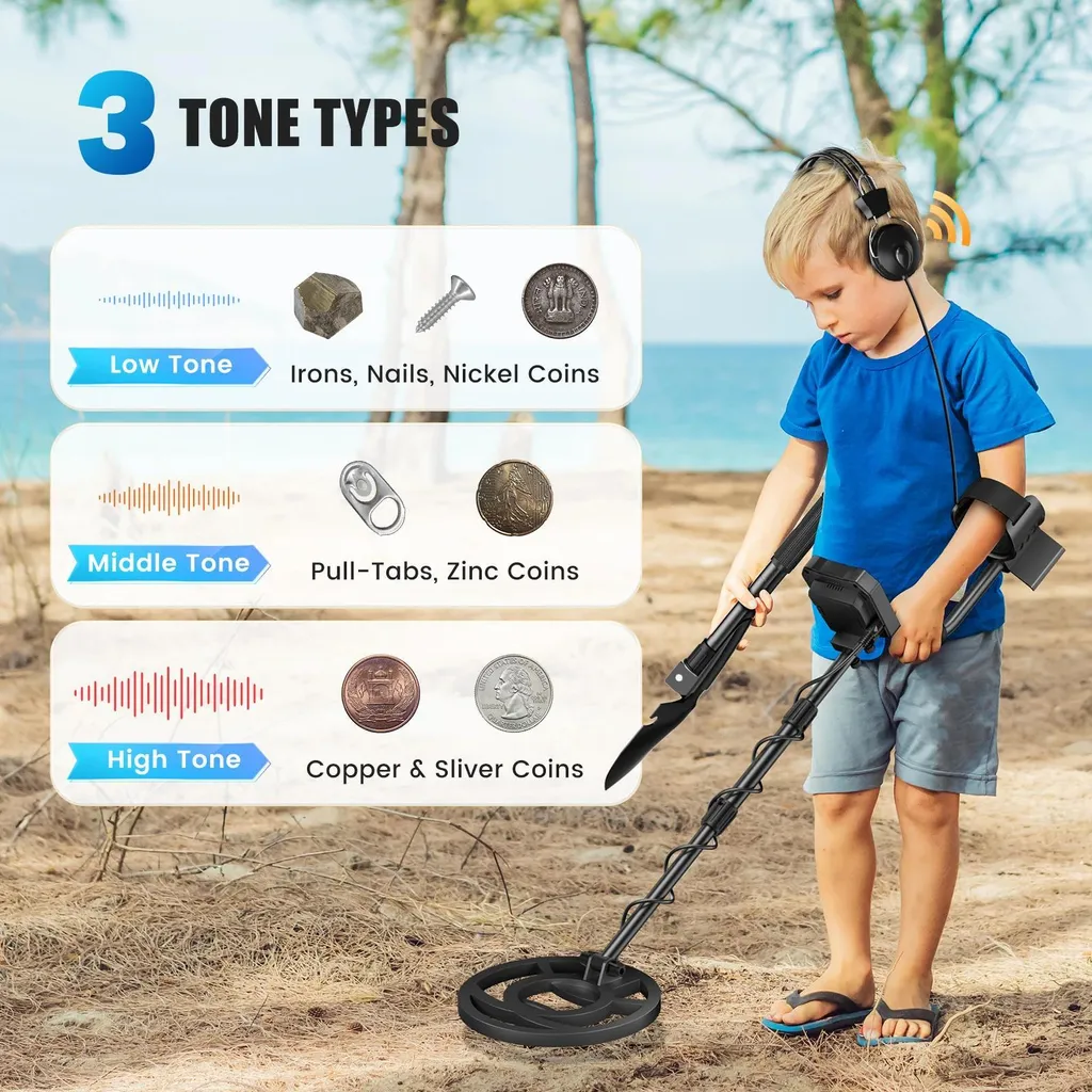 Appareil de détection de métaux pro étanche avec 5 modes de recherche LCD - 2