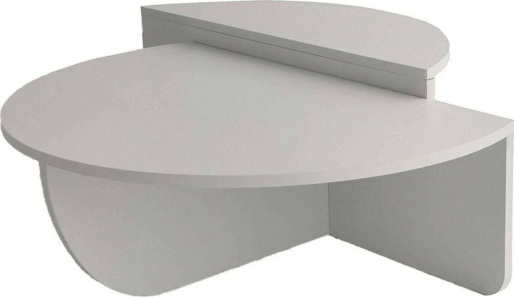 Wohnzimmertisch Dgiarett, Niedriger Wohnzimmertisch, Kaffeeregal, Couchtisch für Sofa, 90x90h35 cm, Weiß