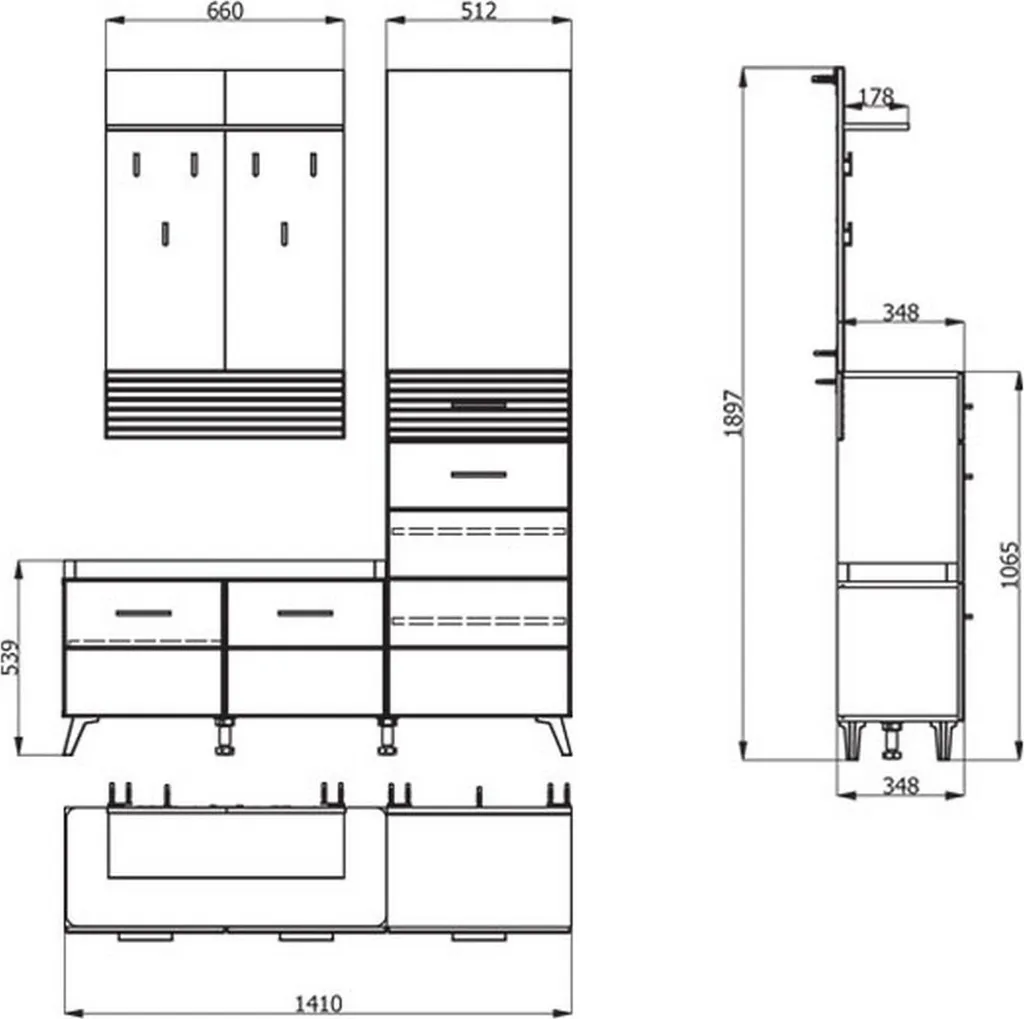 Aménager une entrée organisée : Meuble Longa Blanc Mat avec Miroir - 5