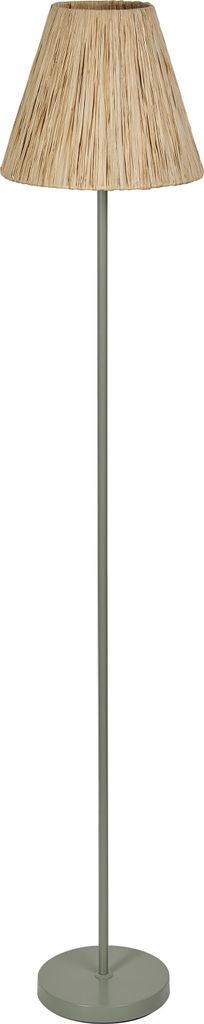 OSRAM Standleuchte Decor Raffia grün-braun aus Bast und Metall, E27, 1600 mm Höhe, Leuchtenschirm aus recyceltem Material, nachhaltig durch austa...