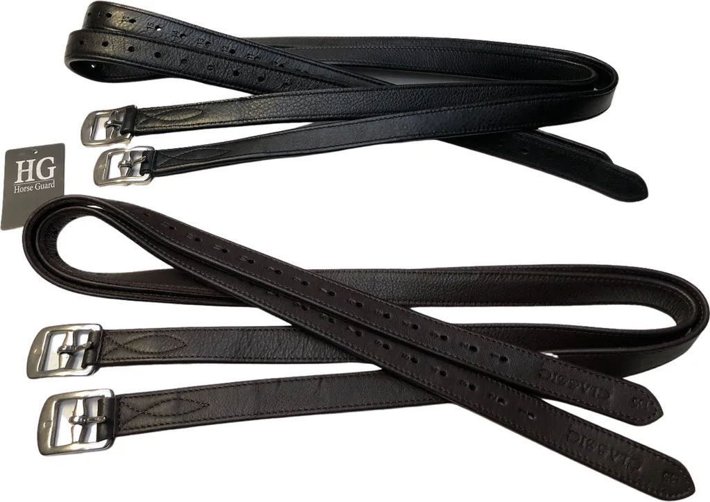 Horse Guard Étrivières Classic en Cuir Souple Marron - Taille 165 cm
