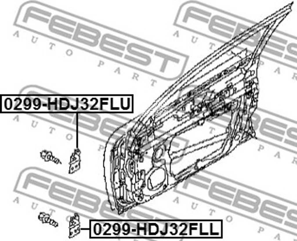FEBEST Türscharnier unten 0299-HDJ32FLL für NISSAN Qashqai II (J11, J11) für INFINITI I30 Limousine