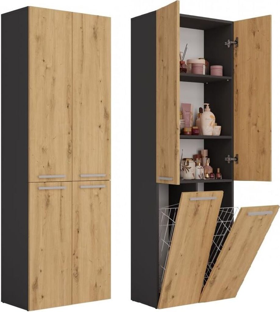 BDW Badezimmerschrank, 2- Wäschekorb, 2 - Türen, Produktbild 