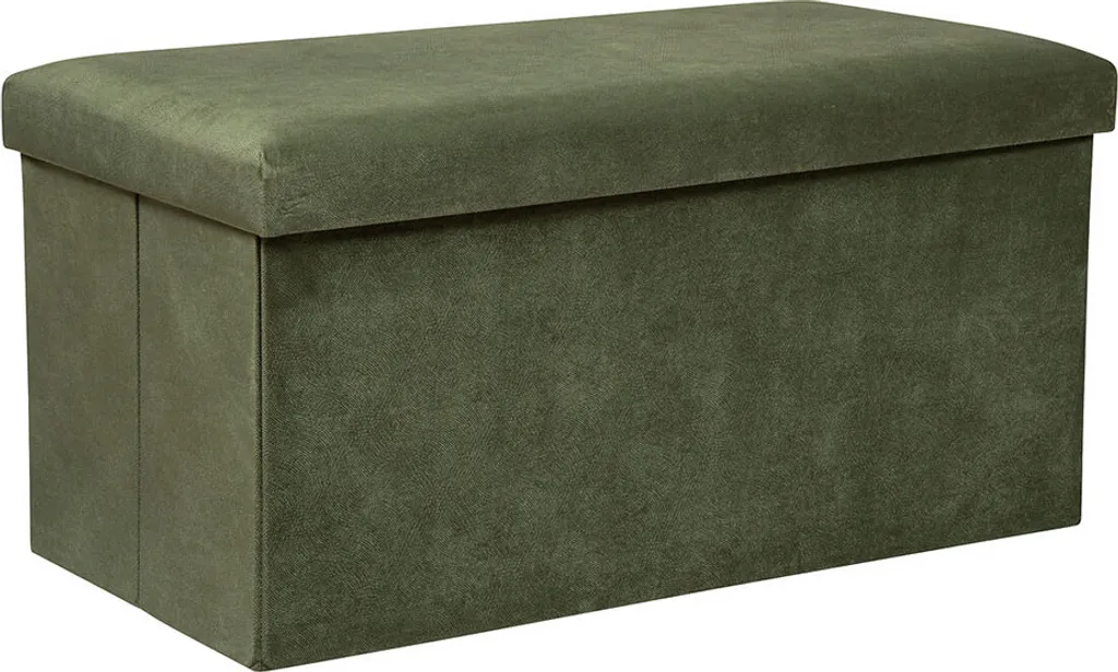 Pouf de Rangement Vert 76 cm Vienne Eazy Living en Tissu Soft Touch